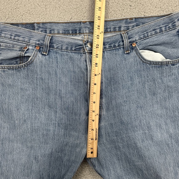 Levi's 501 Button Fly Jeans Men 42x32 Blue Straight Cowboy Preppy Western - Picture 8 of 16